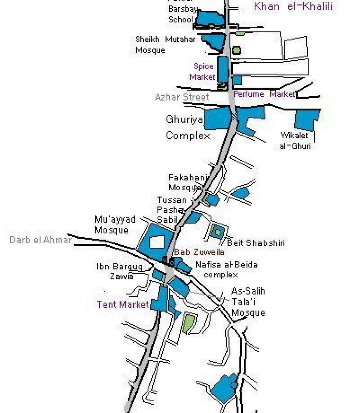 khan el-khalili bazár térkép