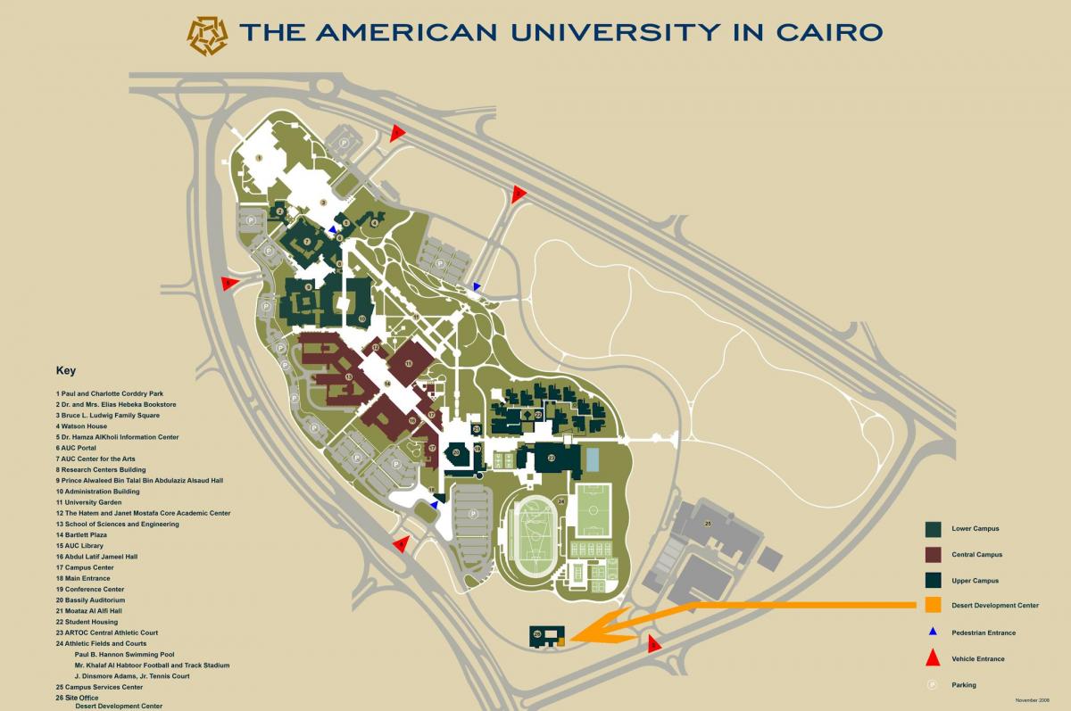 Térkép auc új kairói egyetemen